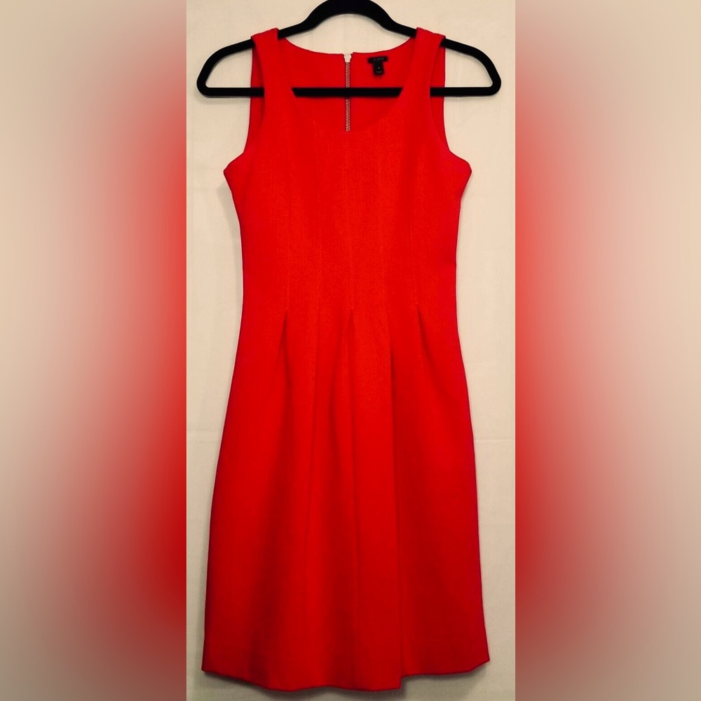 (Size 14 Tall) NWT J. Crew Fit Flare Dress in Red